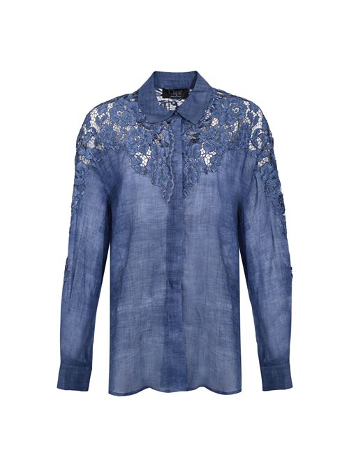 Camicia in ramie traforato con dettagli floreali Clips | E374 973600038